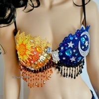 Sun and Moon Rave Bra Dance Costume Halloween Costume - Thumbnail 2