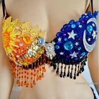 Sun and Moon Rave Bra Dance Costume Halloween Costume - Thumbnail 5