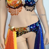 Galaxy Sun and Moon Rave Bra and Garter Belt Dance Halloween Costume - Thumbnail 5