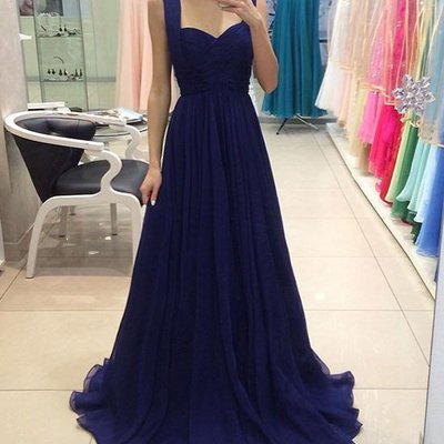New arrival a-line royal blue prom dress , chiffon long prom/evening dresses