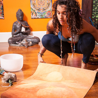 Striking lotus – the premium designer eco mat/towel combination yoga mat with raw hemp yoga strap - Thumbnail 3