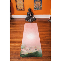 Altruistic lotus – the premium designer eco mat/towel combination yoga mat with raw hemp yoga strap - Thumbnail 1