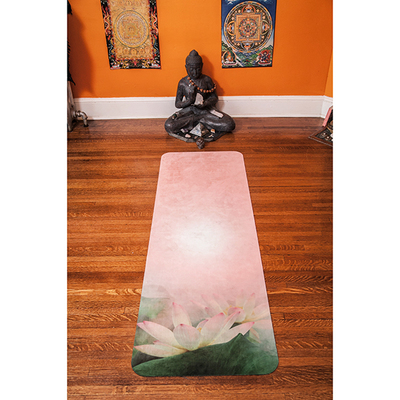 Altruistic lotus – the premium designer eco mat/towel combination yoga mat with raw hemp yoga strap