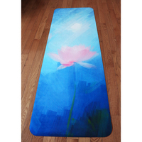 Breathing lotus – the premium designer eco mat/towel combination yoga mat with raw hemp yoga strap - Thumbnail 1