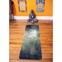 Enduring lotus – the premium designer eco mat/towel combination yoga mat with raw hemp yoga strap - Thumbnail 1