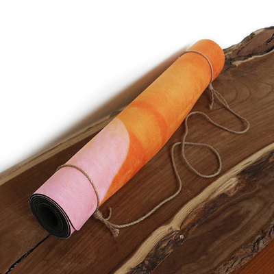 Spirited lotus – the premium designer eco mat/towel combination yoga mat with raw hemp yoga strap