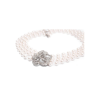 Mini Audrey Hepburn-the Girl Size Breakfast at Tiffany's Multi Strand Pearl Necklace - Thumbnail 3