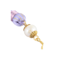 Tassels and Pearls-the 100% Handmade Breakfast at Tiffany's Inspired 24karat Gold Plated Earrings in Violet Purple - Thumbnail 2