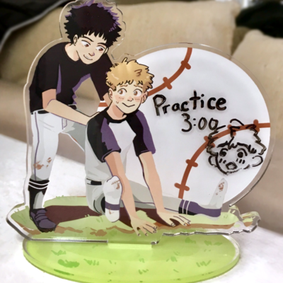 Baseball boys dry erase standee