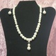White Glass Pearl & Crystal Necklace Set - Thumbnail 1
