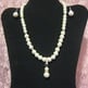 White Glass Pearl & Crystal Necklace Set - Thumbnail 2