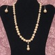 Cream Glass Pearl & Crystal Necklace Set - Thumbnail 1