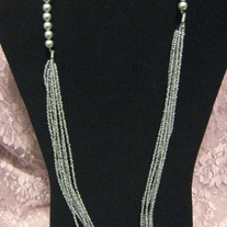 Silver Sweater Necklace Set
