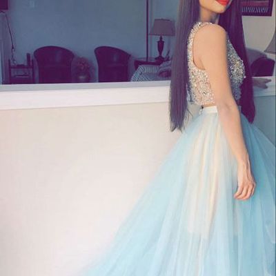 Cute tulle high low prom dress, evening dresses - Thumbnail 5