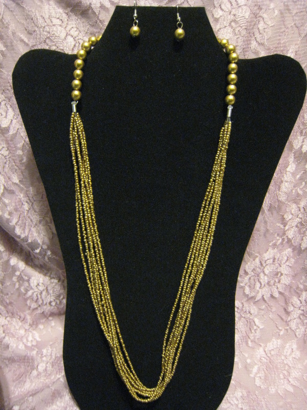 Gold Sweater Necklace Set