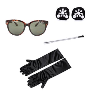 Audrey Hepburn-the Complete Breakfast at Tiffany's Black Tassel Dress Costume set - Thumbnail 4