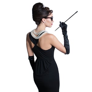 Original Breakfast at Tiffany's Audrey Hepburn Inspired Black Dress Only - Cotton Version - Thumbnail 2