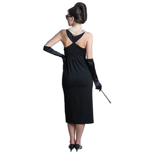 Original Breakfast at Tiffany's Audrey Hepburn Inspired Black Dress Only - Cotton Version - Thumbnail 3