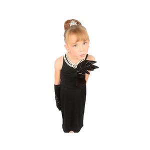 Mini Audrey Hepburn-the Girls Size Breakfast at Tiffany's Complete Costume Set Dress and Accessories - Thumbnail 1
