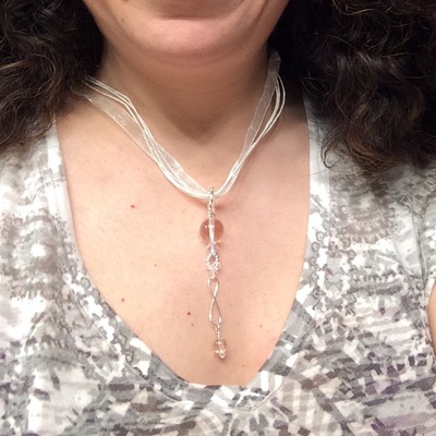 April birthstone inspired quartz infinity pendant