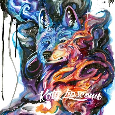 Celestial wolf - print