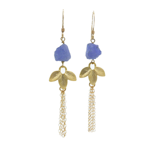 Waterfall Gold Tanzanite Earrings