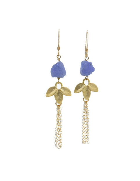 Waterfall Gold Tanzanite Earrings