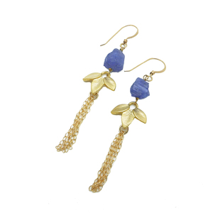 Waterfall Gold Tanzanite Earrings - Thumbnail 1