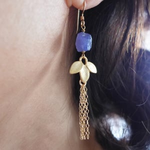 Waterfall Gold Tanzanite Earrings - Thumbnail 2