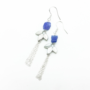 Waterfall Silver Tanzanite Earrings - Thumbnail 1