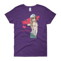 Women's I Love My Skateboard T Shirt - Thumbnail 4