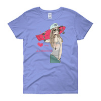 Women's I Love My Skateboard T Shirt - Thumbnail 6
