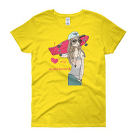 Women's I Love My Skateboard T Shirt - Thumbnail 7