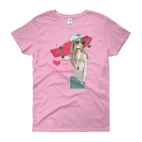 Women's I Love My Skateboard T Shirt - Thumbnail 8