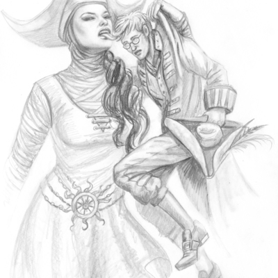 League of elder  "aram and the sister"  interior  published illustration artwork 