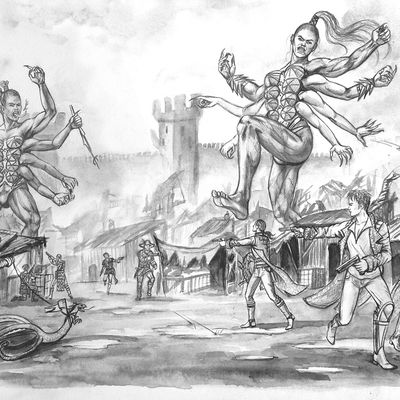 League of elder  "escape from rostov"  interior  published illustration artwork  - Thumbnail 4