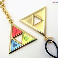 Legend of Zelda: Triforce Necklace Keychain (Din, Farore, Nayru) - Thumbnail 2
