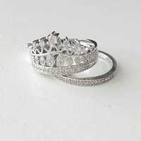 Silver Plated - Crown Ring - Princess Crown Ring - Stackable - Thumbnail 2