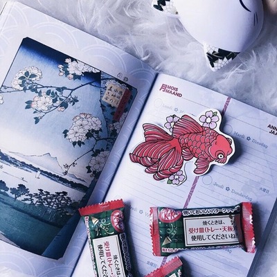 Fish red sakura - stickers