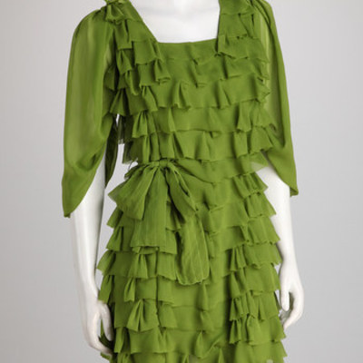  samuel dong/ kiwi ruffle tie-waist drape-sleeve tunic