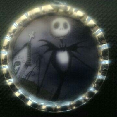 The nightmare before christmas jack skellington in the graveyard bottle cap pendant