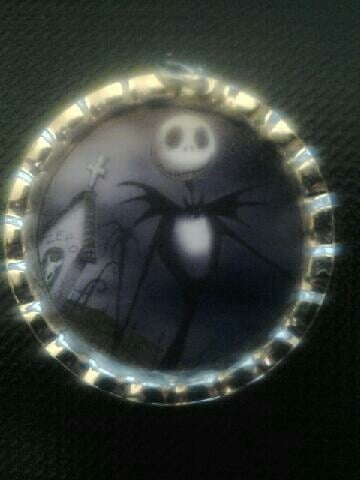 The Nightmare Before Christmas Jack Skellington in the Graveyard Bottle Cap Pendant