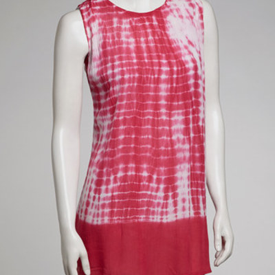 Pink tie-dye sleeveless tunic