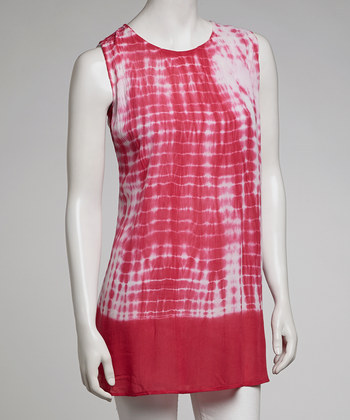 Pink Tie-Dye Sleeveless Tunic