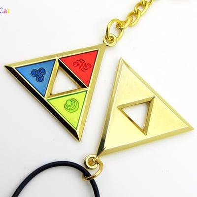 Legend of zelda: triforce necklace keychain (din, farore, nayru)