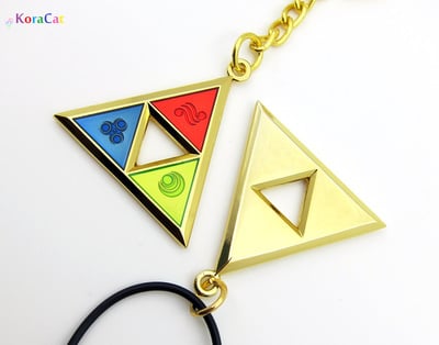 Legend of Zelda: Triforce Necklace Keychain (Din, Farore, Nayru)
