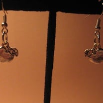 Antiqued Pewter Apple Earrings