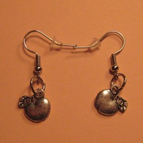 Antiqued Pewter Apple Earrings