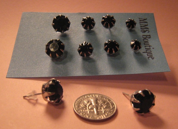 Black Acrylic Stud Earrings