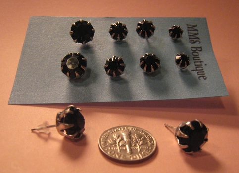 Black Acrylic Stud Earrings